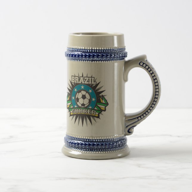 Brazil Soccer Burst Beer Stein (Right)