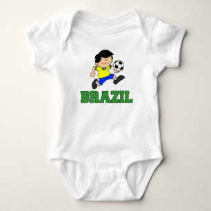 Brazil Soccer Cartoon Baby Bodysuit