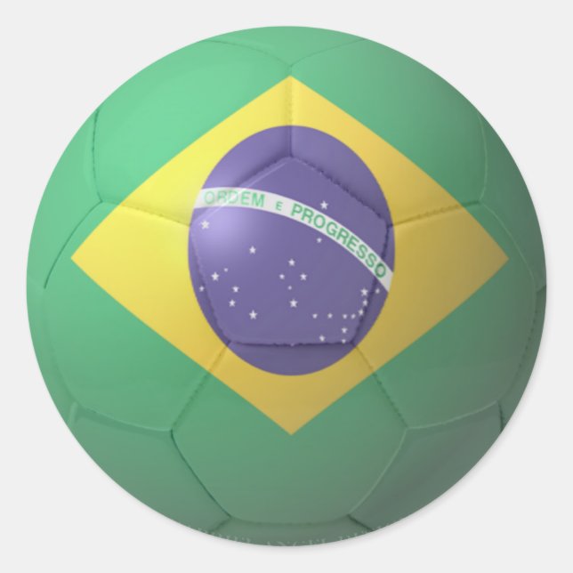 Brazil Soccer Classic Round Sticker (Front)