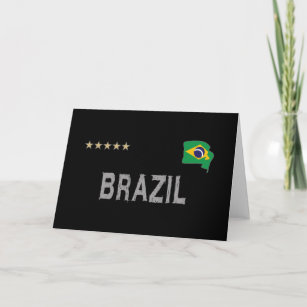 Brazil Soccer Football Fan Shirt Heart Card