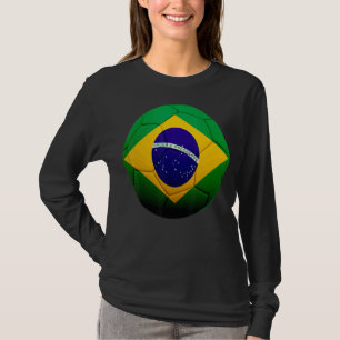 Brazil Soccer National Ball Brazil Flag Football T-Shirt