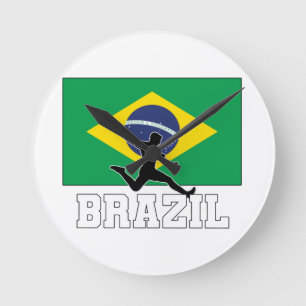 Brazil Soccer National Team Round Clock