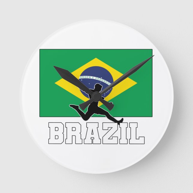 Brazil Soccer National Team Round Clock (Front)