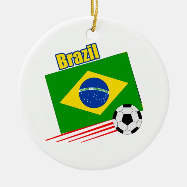 Brazil Soccer Team Ceramic Ornament (Front)