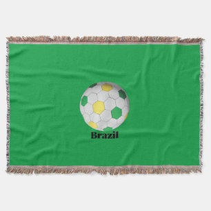 Brazil Soccer Throw Blanket