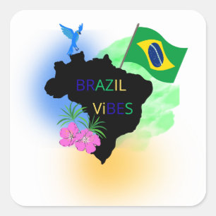 Brazil Stickers – Vibrant Flag & Travel-Inspired S