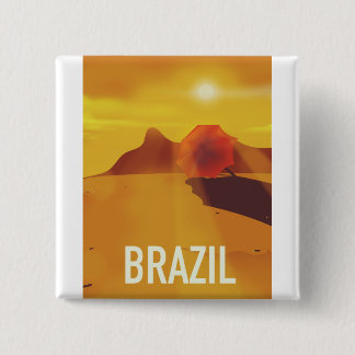 Brazil travel poster 2 inch square button