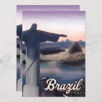 Brazil travel poster art print.