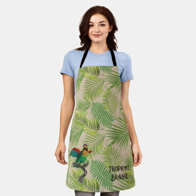 Brazil Tropical Rainforest Retro Vintage  Apron (Worn)
