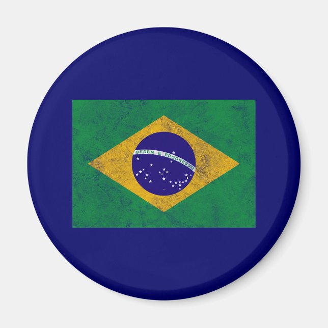 Brazil Vintage Flag Magnet (Front)