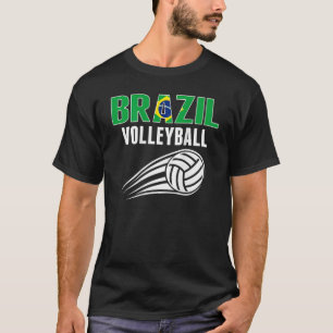 Brazil Volleyball Lovers Jersey Brazilian Flag Spo T-Shirt