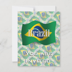 Brazil Waving Flag Invitation