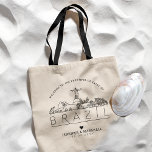 Brazil Wedding | Stylized Skyline Tote Bag<br><div class="desc">A unique wedding tote bag for a wedding taking place in the beautiful nation of Brazil.  This tote features a stylized illustration of the country's unique skyline with its name underneath.  This is followed by your wedding day information in a matching open-lined style.</div>