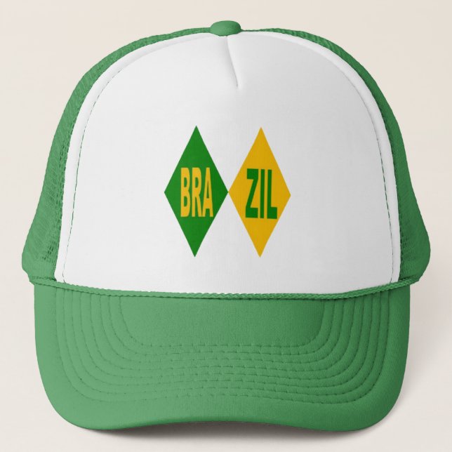 BRAZIL White Trucker Cap (Front)