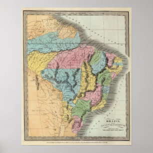 Brazil With Guiana and Paraguay Poster