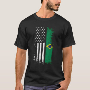 Brazilian American Flag Hoodie Pride Brazil Usa Ho T-Shirt