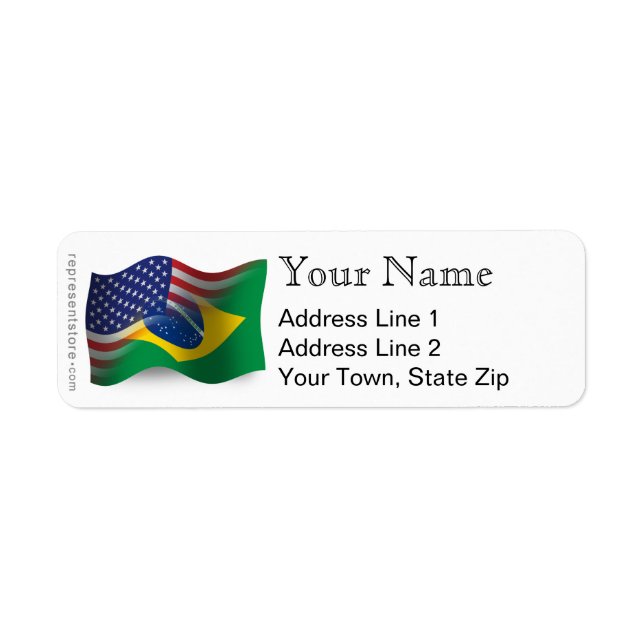 Brazilian-American Waving Flag (Front)