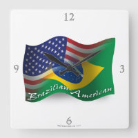 Brazilian-American Waving Flag