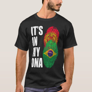 Brazilian And Kyrgyzstani Mix Dna Heritage Flag T-Shirt
