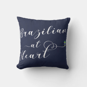 Brazilian At Heart Throw Cushion, Brasil Pillow