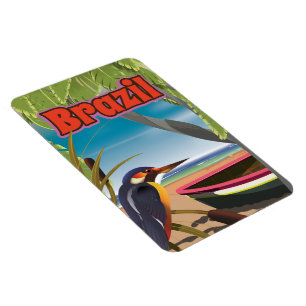 Brazilian Beach Post Card travel print Magnet