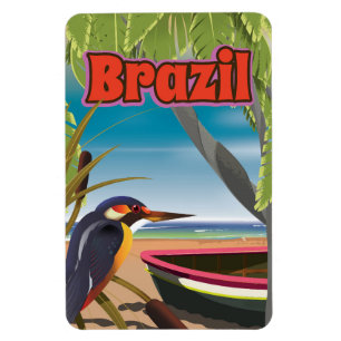 Brazilian Beach Post Card travel print Magnet