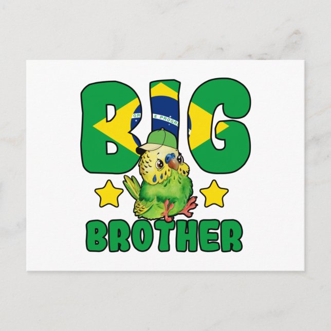 Brazilian Big Brother - Bird with Brazil Flag Postcard (Front)