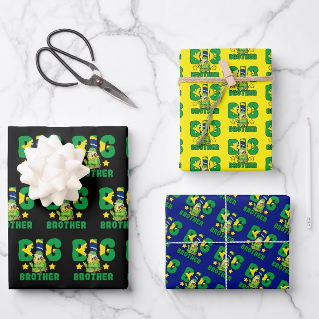 Brazilian Big Brother - Bird with Brazil Flag Wrapping Paper Sheet (Front)