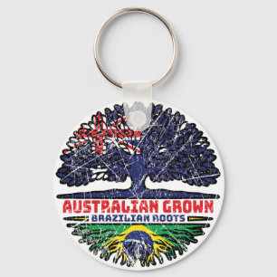 Brazilian Brazil Australian Australia Tree Roots Keychain