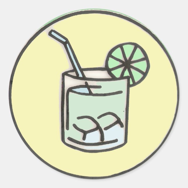 brazilian caipirinha cocktail classic round sticker (Front)