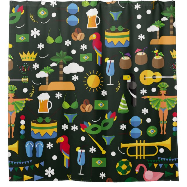 Brazilian carnival, vintage flat texture. (Front)