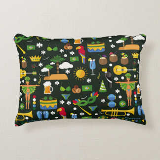 Brazilian carnival, vintage flat texture. accent pillow