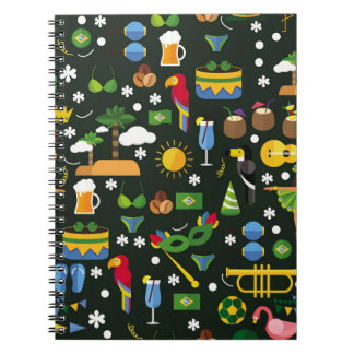 Brazilian carnival, vintage flat texture. notebook