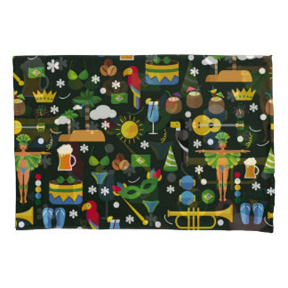 Brazilian carnival, vintage flat texture. pillowcase