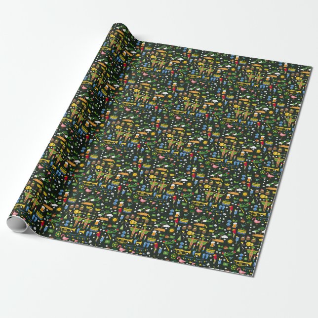 Brazilian carnival, vintage flat texture. wrapping paper (Unrolled)