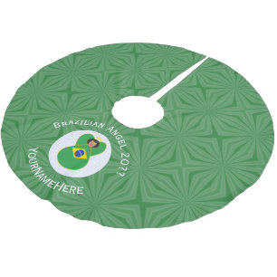 Brazilian Christmas Angel Flag Personalized Brushed Polyester Tree Skirt
