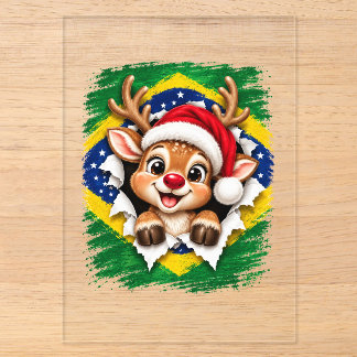 Brazilian Christmas Reindeer Acrylic Invitations