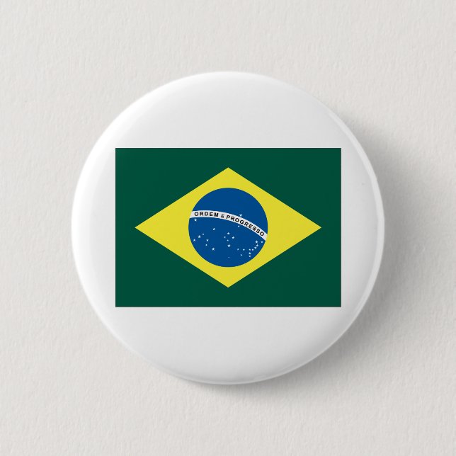 Brazilian Flag 2 Inch Round Button (Front)