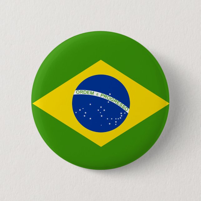 Brazilian Flag 2 Inch Round Button (Front)