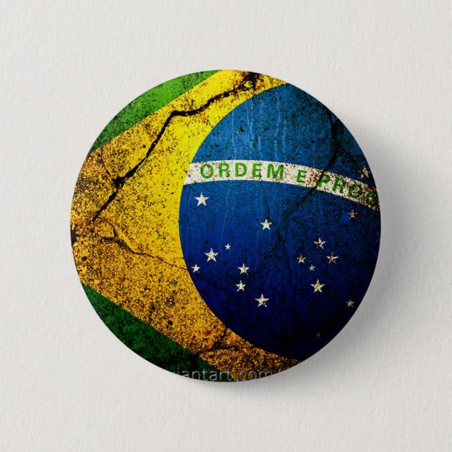 brazilian_flag_ 2 inch round button (Front)