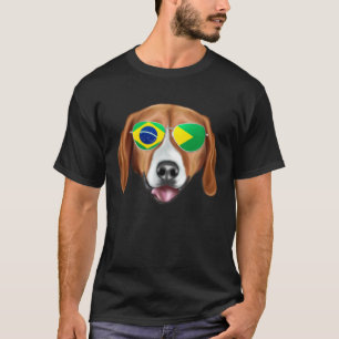 Brazilian Flag American Foxhound Dog Brazil Pocket T-Shirt