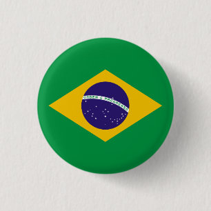 Brazilian flag badge 1 inch round button