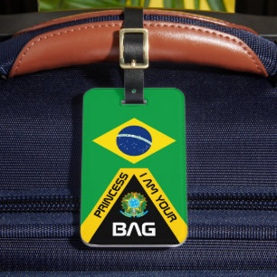 Brazilian Flag, bag tags, Brazil / Personalized Luggage Tag