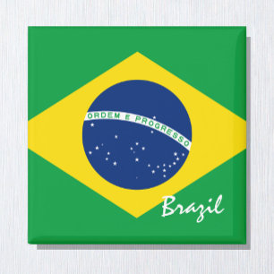 Brazilian flag & Brazil holiday/sports fans Magnet