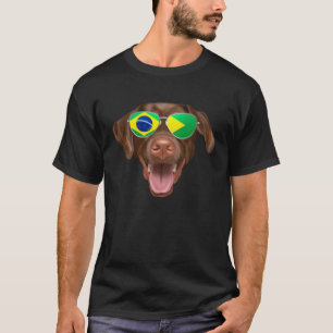 Brazilian Flag Brown Labrador Retriever Dog Brazil T-Shirt