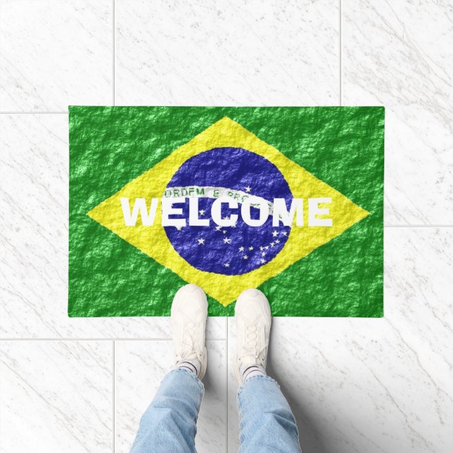 Brazilian Flag Design Doormat (Indoor)