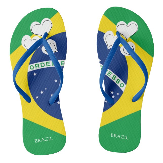 BRAZILIAN flag Flip Flops (Footbed)