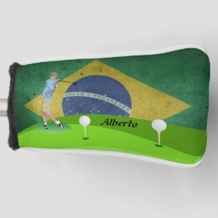 Brazilian flag golf head cover
