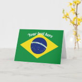 Brazilian flag greeting card with custom text (Yellow Flower)