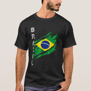 Brazilian Flag Heroic Brazilian Roots Brasilian Br T-Shirt